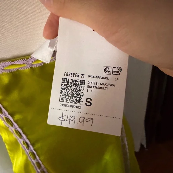 Betsey Johnson Lime Green Slip Dress with Lace Trim size XS - Picture 9 of 10